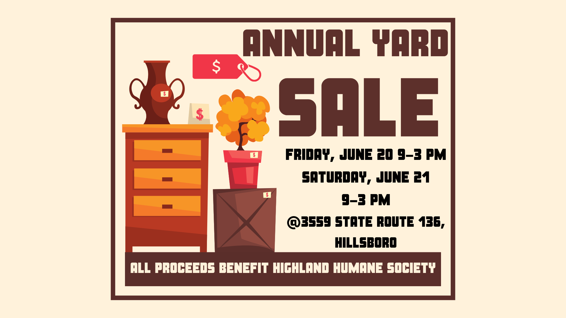 Highland Humane Society Yard Sale & More!